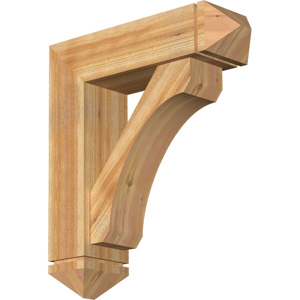 Ekena Millwork Legacy Arts and Crafts Rough Sawn Bracket w/ Offset Brace, Western Red Cedar, 8"W x 28"D x 32"H BKT0806X28X32LEC03RWR - main